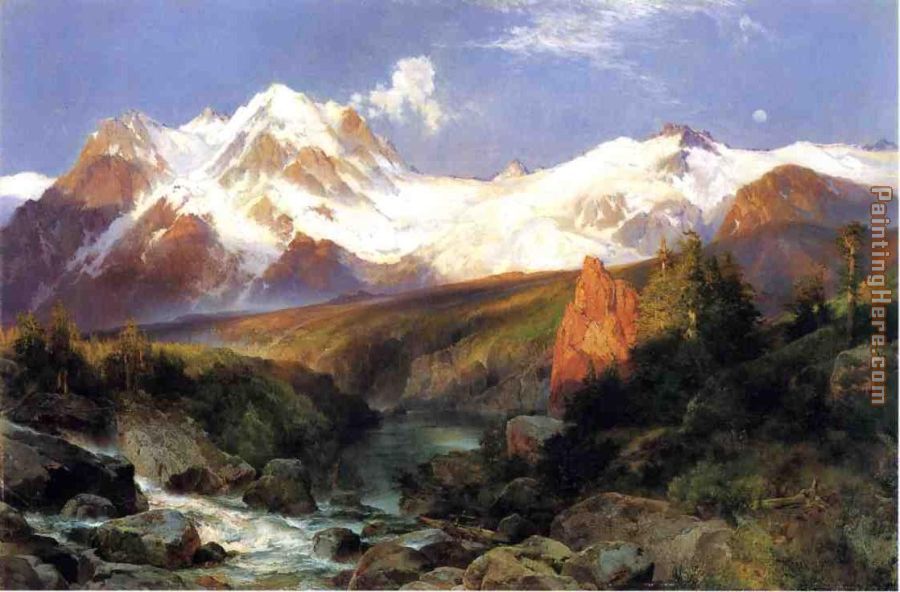 The Teton Range painting - Thomas Moran The Teton Range art painting